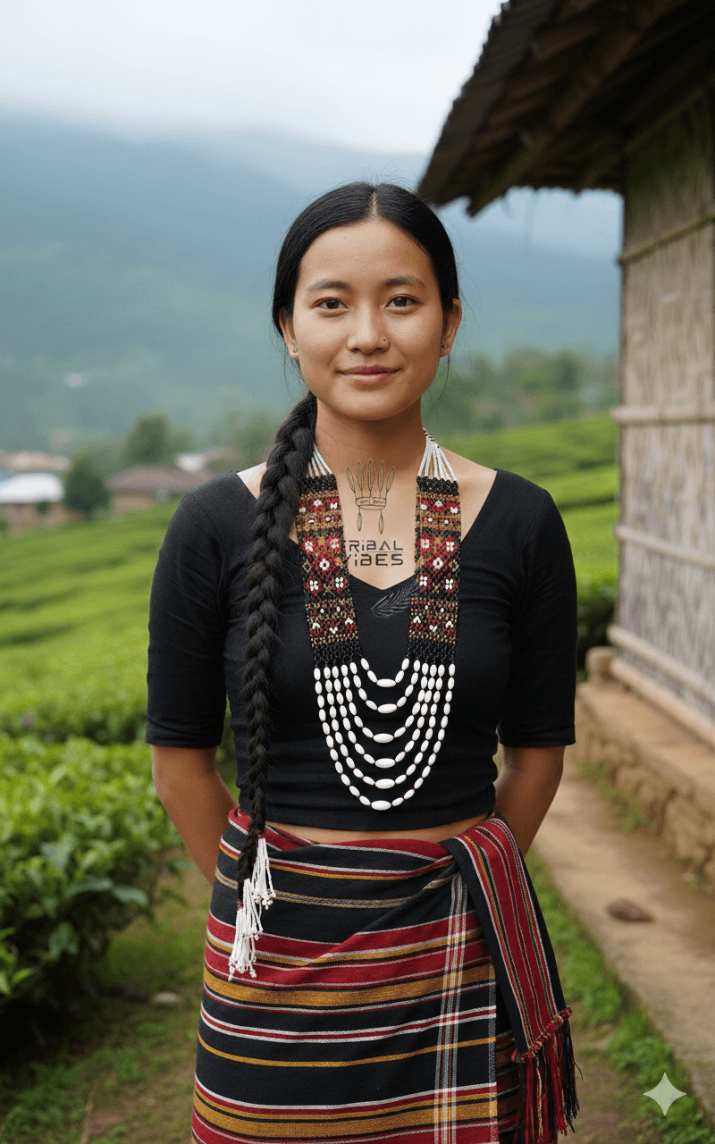 White & Red Kukki Tribe Nagaland Necklace